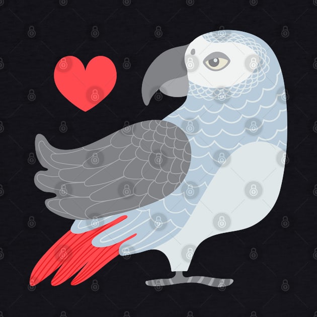 PARROT LOVE Tropical Bird with Heart - UnBlink Studio by Jackie Tahara by UnBlink Studio by Jackie Tahara